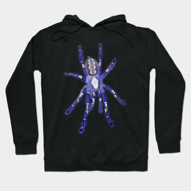 Gooty Sapphire Poecilotheria metallica Tarantula Spider Hoodie by TrapperWeasel